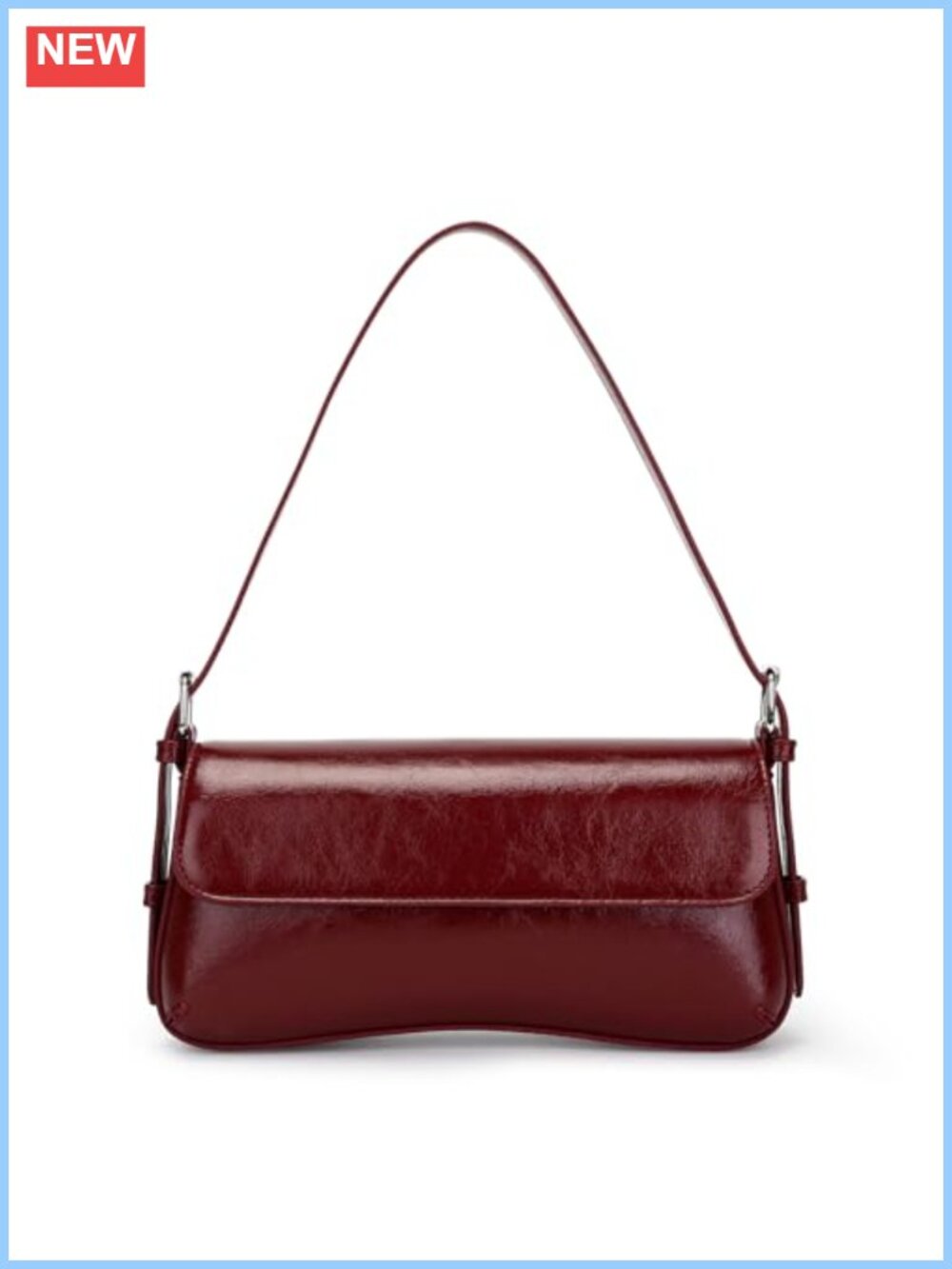 Small Hobo Shoulder Bag PU Leather Adjustable Strap Clutch Handbag
